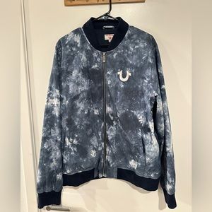 Men's Tie-Dye True Religion Bomber Jacket (L)